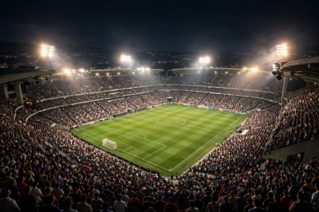 مباريات اليوم السبت 31 أكتوبر 2026 في ملعب مضاء ليلاً بحضور جماهيري كبير - كورة لايف